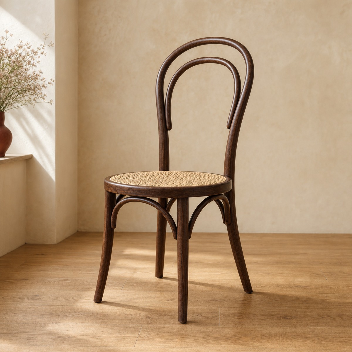Wooden bistro restaurant chair